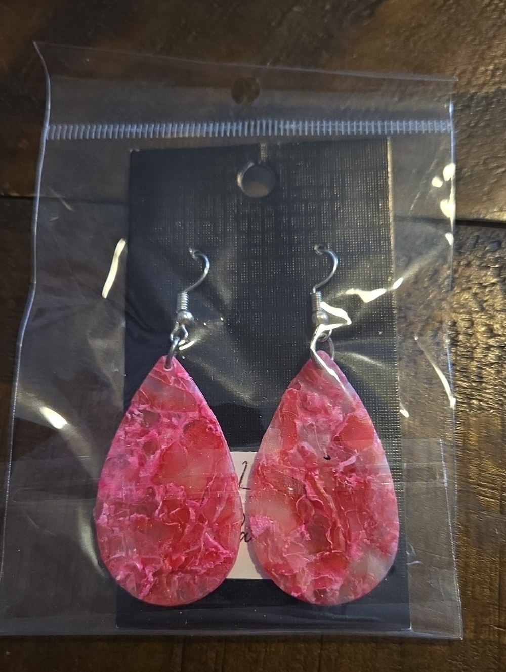 Pink Teardrop Earrings